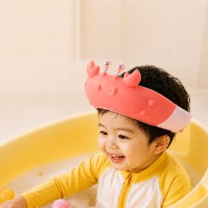 TINSY Baby Shower Protective Cap | Adjustable Baby Bath Shampoo Cap | Splash Guard for Hair Washing Bath Time and Eye Protection | Soft Comfortable Fit | Blue