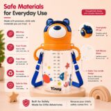 Tinsy Cute Bear Kids Straw Water Bottle 450 ml