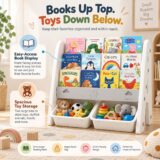 Tinsy Kids Bookshelf with Toy Storage Bins