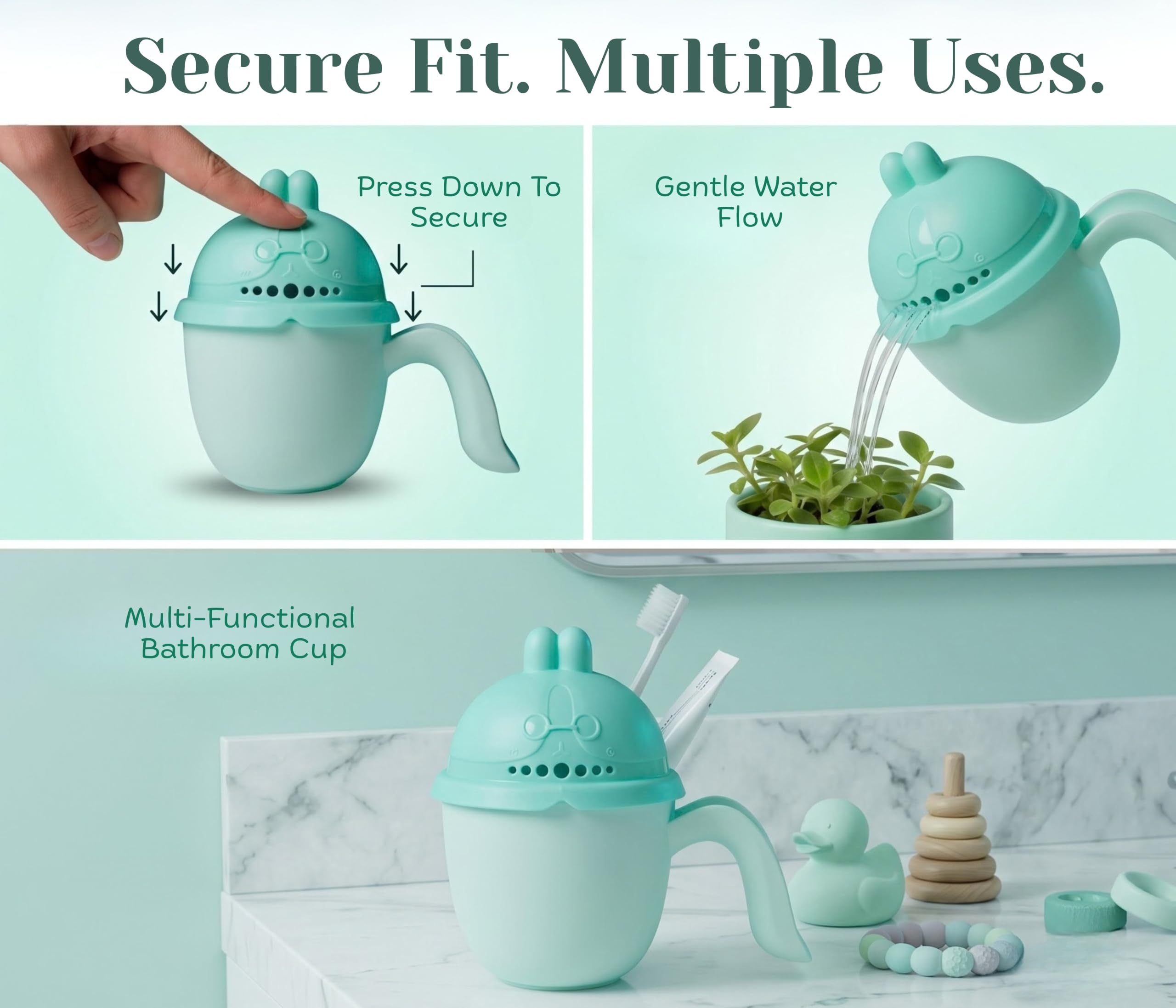 Tinsy Baby Hair Rinse Cup – Bunny, Buddy & Crown