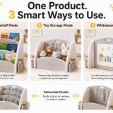 Tinsy 3-in-1 Convertible Kids Bookshelf with Whiteboard