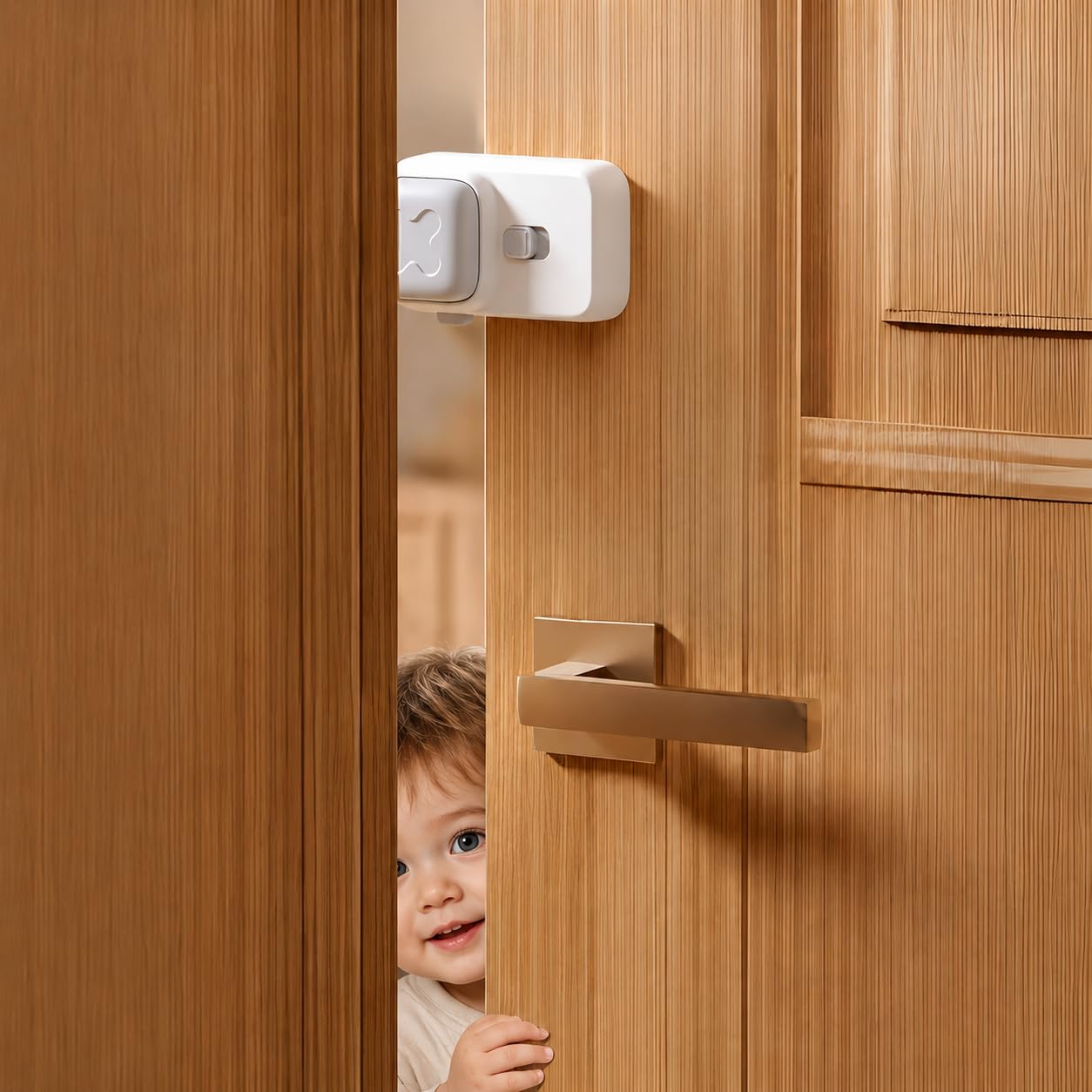 TINSY Baby Door Safety Lock for Kids | Adjustable Adhesive Door Lock | Childproof Safety Latch for Doors | Anti Finger Pinching | Easy Installation, No Drilling Required (1pcs) Tinsy Baby Door Safety Lock