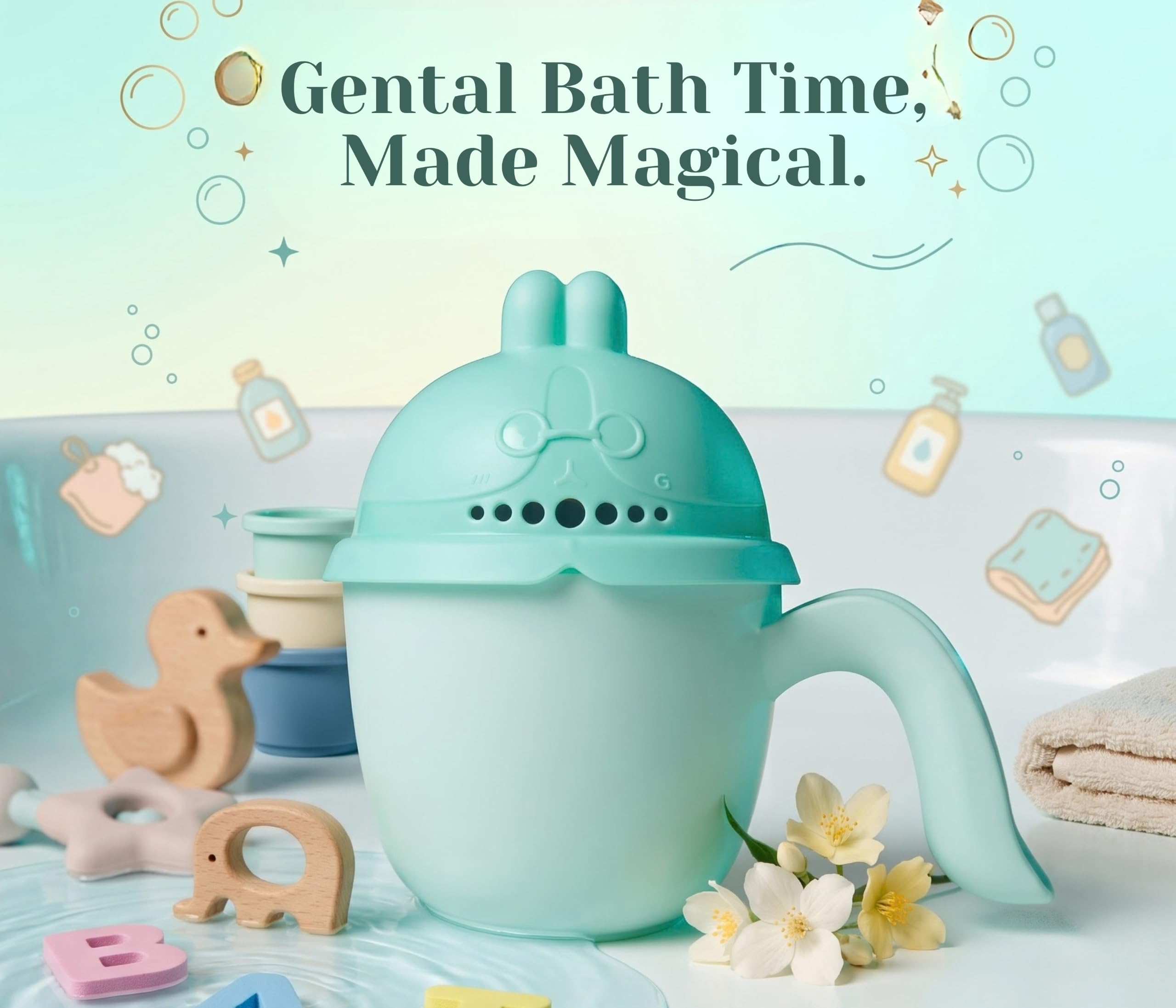 Tinsy Baby Hair Rinse Cup – Bunny, Buddy & Crown