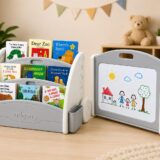 Tinsy 3-in-1 Convertible Kids Bookshelf with Whiteboard