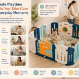 Tinsy Dinosaur Baby Playpen, 12+2 Panels