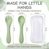 Tinsy Glossy Silicone Spoon and Fork Set with Travel Case