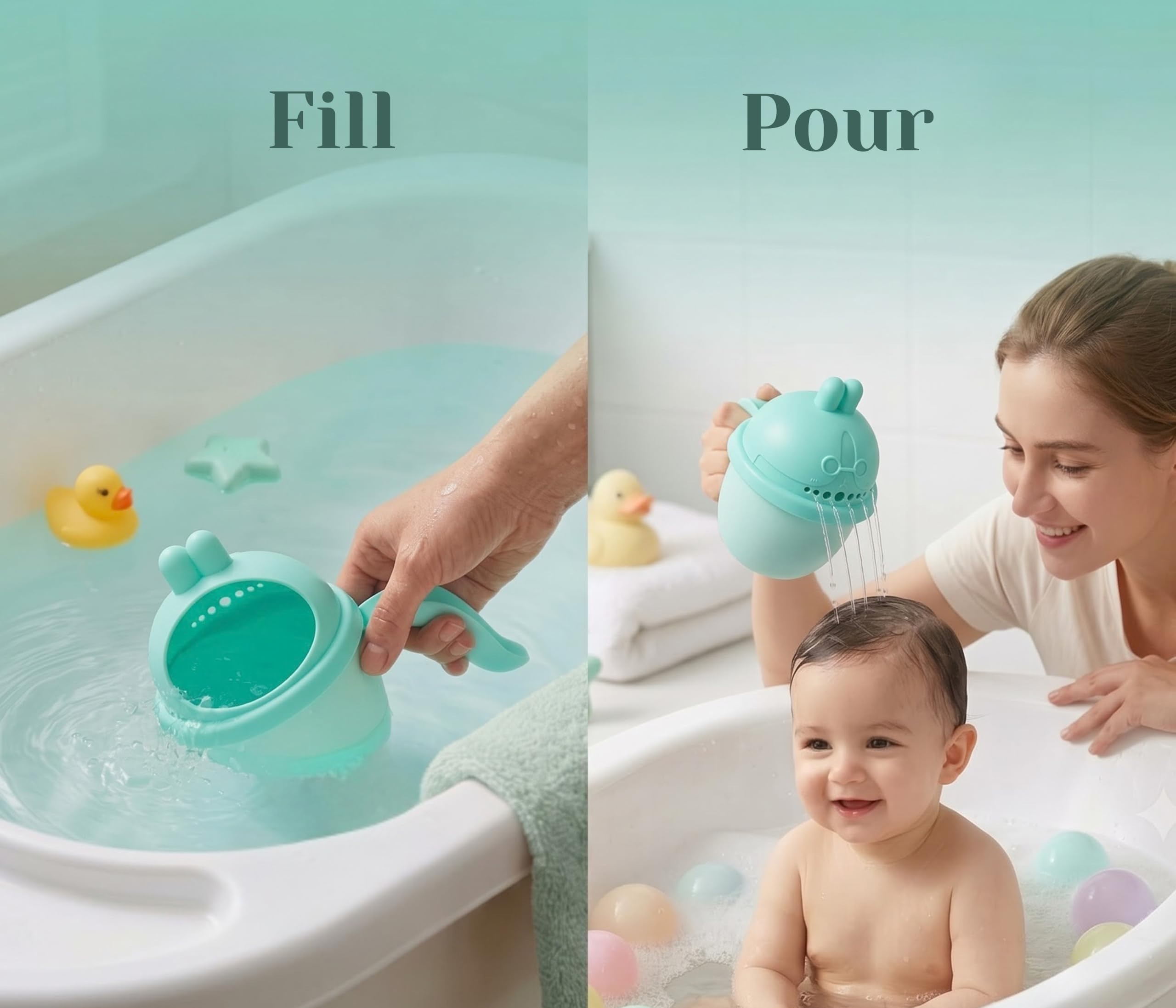 Tinsy Baby Hair Rinse Cup – Bunny, Buddy & Crown