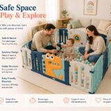 Tinsy Dinosaur Baby Playpen, 12+2 Panels