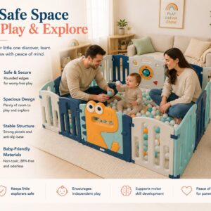Tinsy Dinosaur Baby Playpen, 12+2 Panels