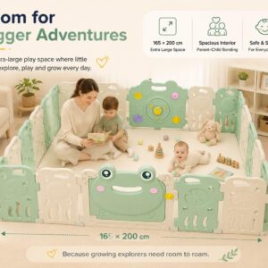 Tinsy Frog Baby Playpen, 18+2 Panels