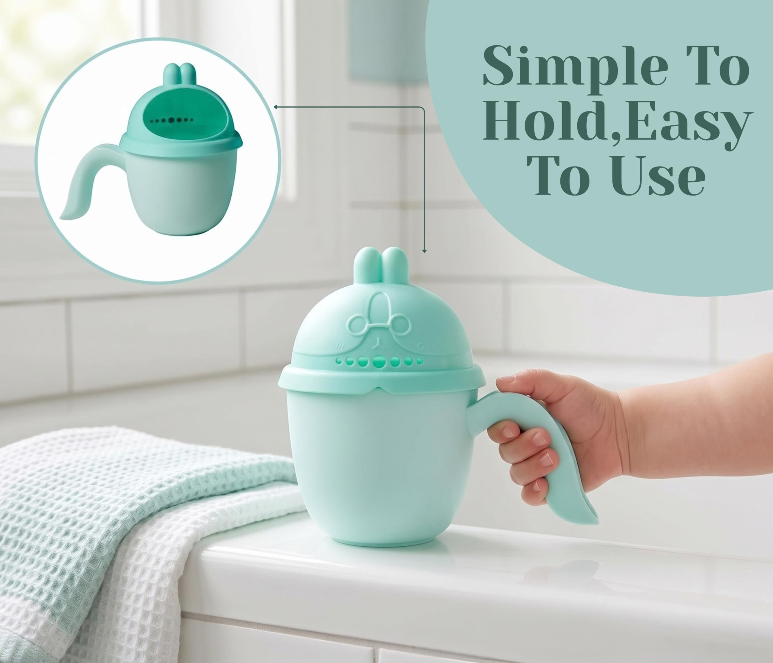 Tinsy Baby Hair Rinse Cup – Bunny, Buddy & Crown