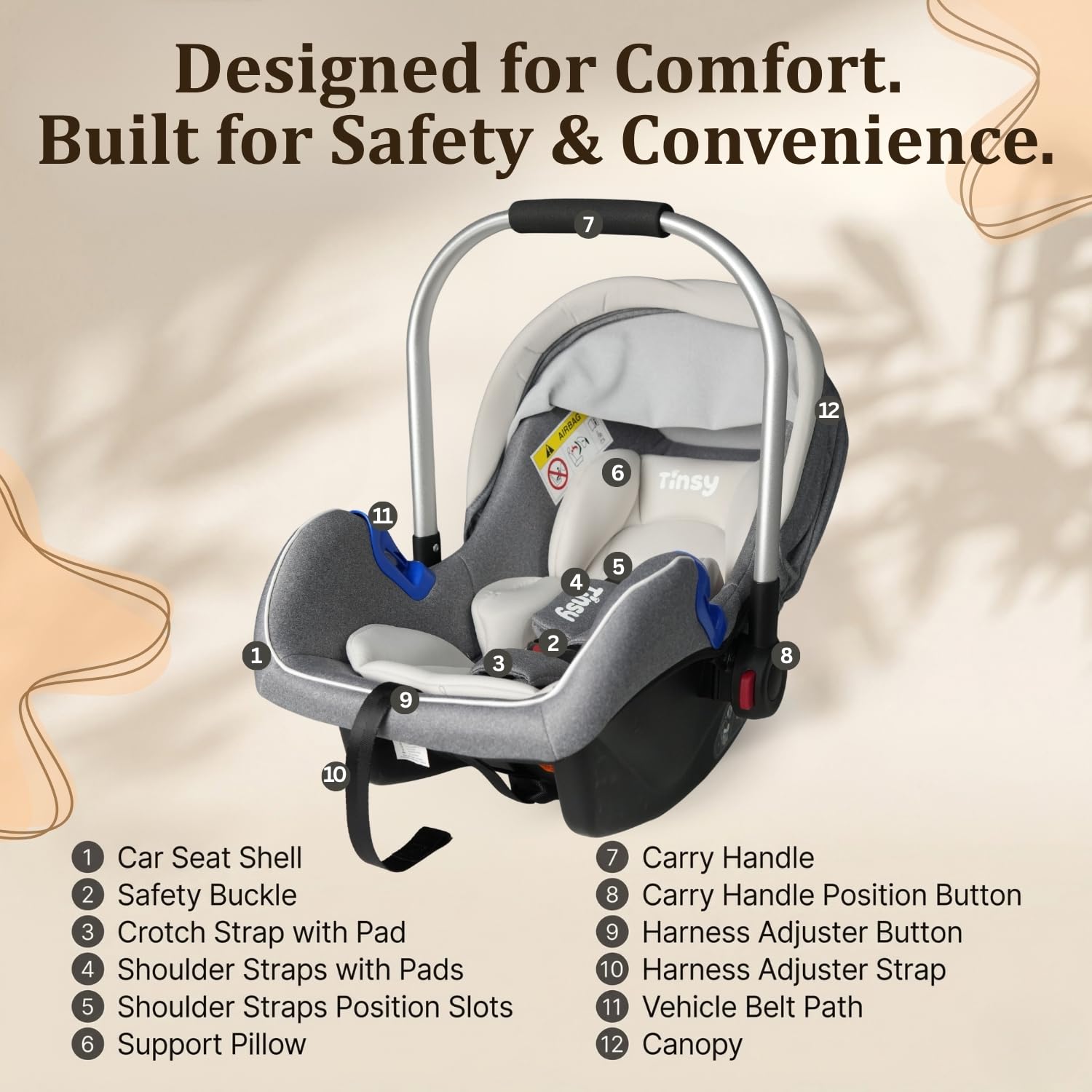Tinsy 2-in-1 Convertible Baby Car Seat