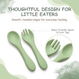 Tinsy Glossy Silicone Spoon and Fork Set with Travel Case