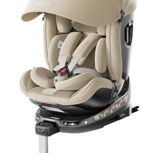 TINSY Welldon Baby Car Seat | Adjustable Child Safety Seat with Secure Harness | Side Impact Protection | Comfortable Cushion for Car Travel | Black