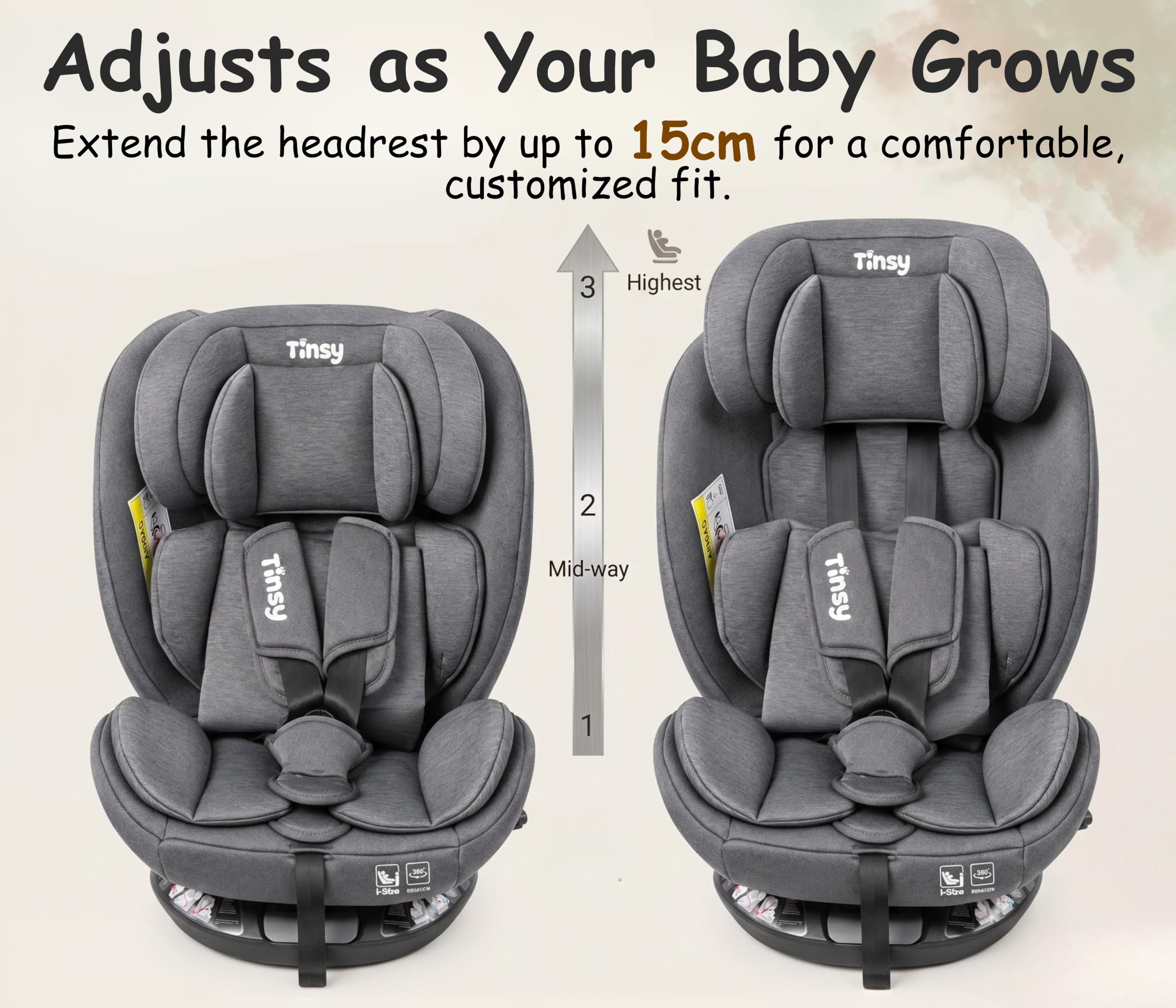 Tinsy Odyssey 360° Rotating Convertible Car Seat (ISOFIX)