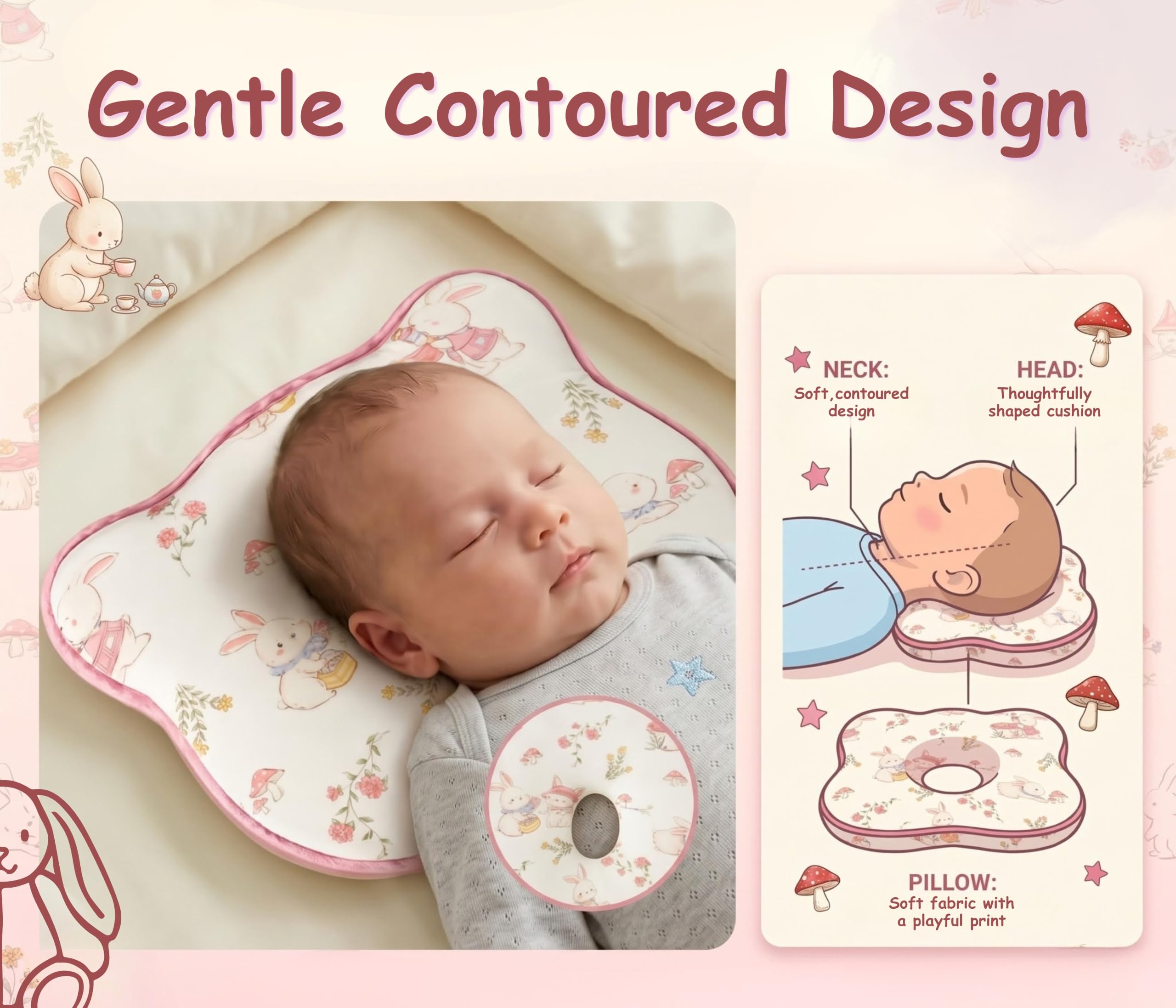 Tinsy Baby Pillow – Bunny, Astro, Panda & Jungle