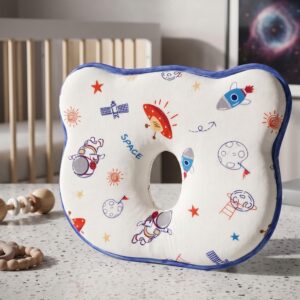 TINSY Bunny Baby Pillow, Soft Fabric Pillow with Cute Bunny & Floral Print, Pink