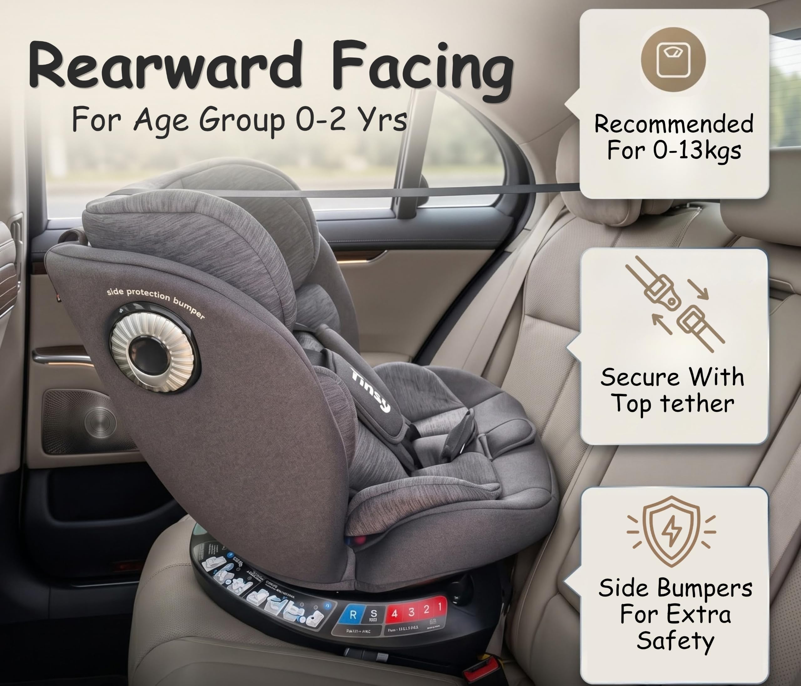 Tinsy Odyssey 360° Rotating Convertible Car Seat (ISOFIX)