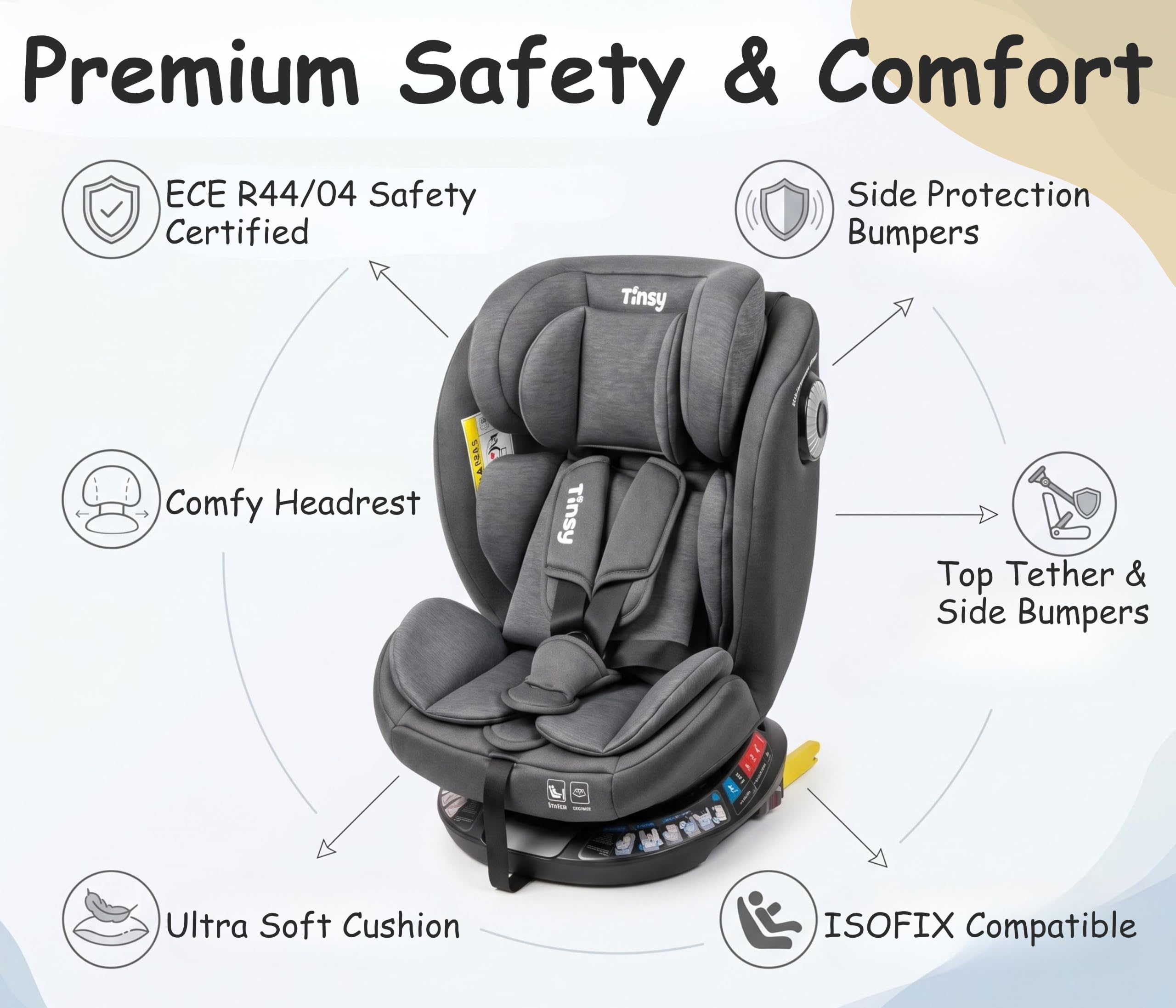 Tinsy Odyssey 360° Rotating Convertible Car Seat (ISOFIX)