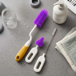TINSY Baby Bottle Cleaning Set | Complete Cleaning Kit with Bottle Brush Nipple Brush and Accessories | Cleaning Tools for Baby Feeding Bottles Cups and Sippers | Red